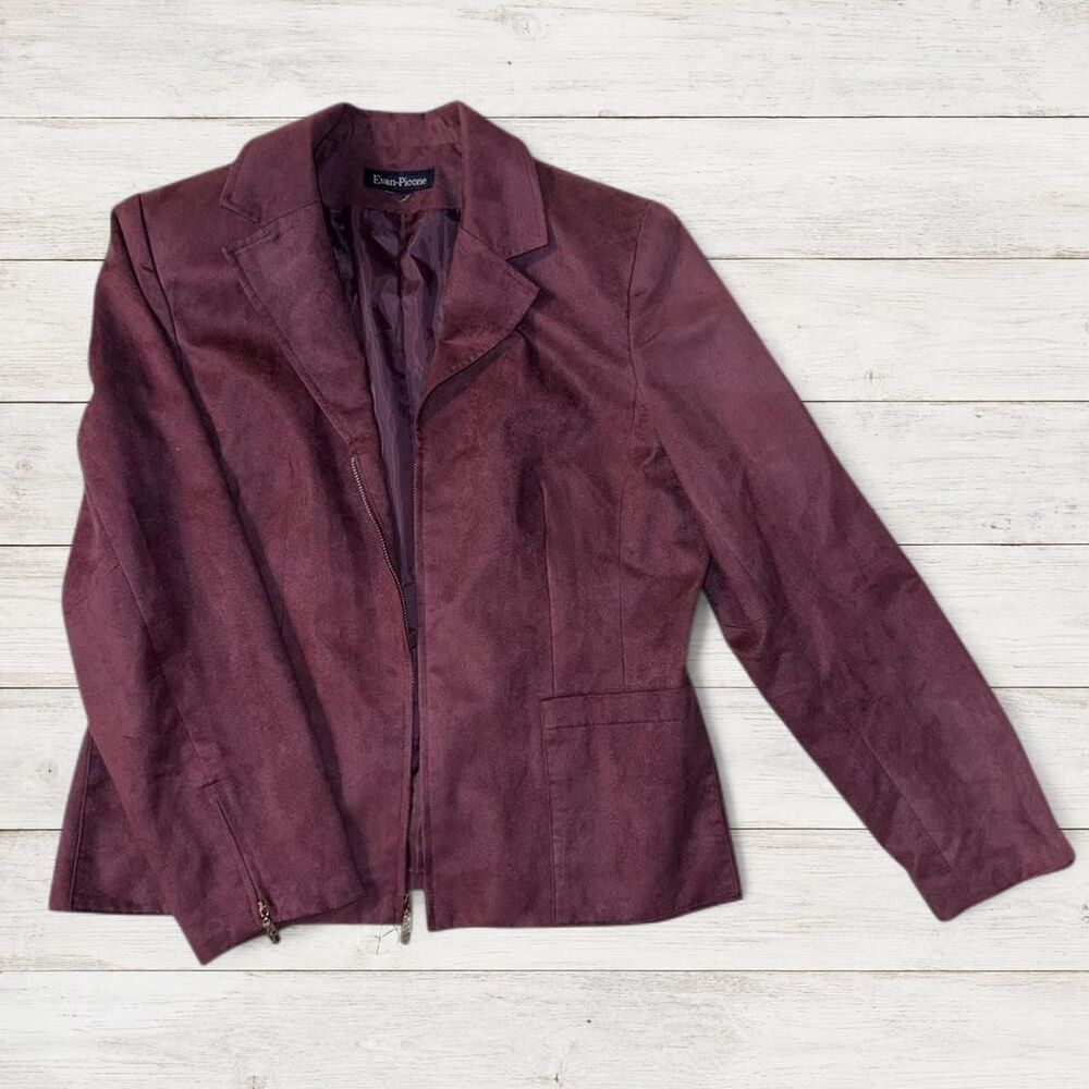 Evan-picone Women's Burgundy and Purple Jacket